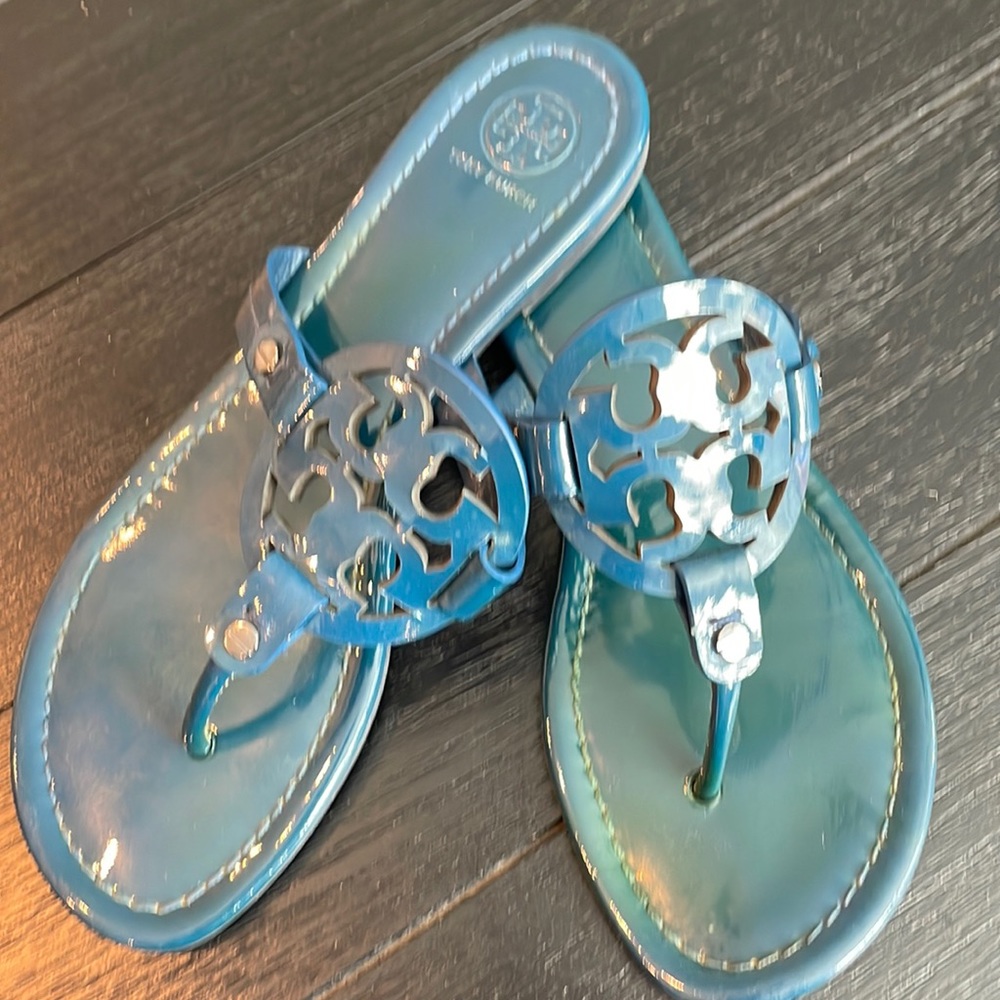 Used Tory Burch Size 8 Blue Sandals